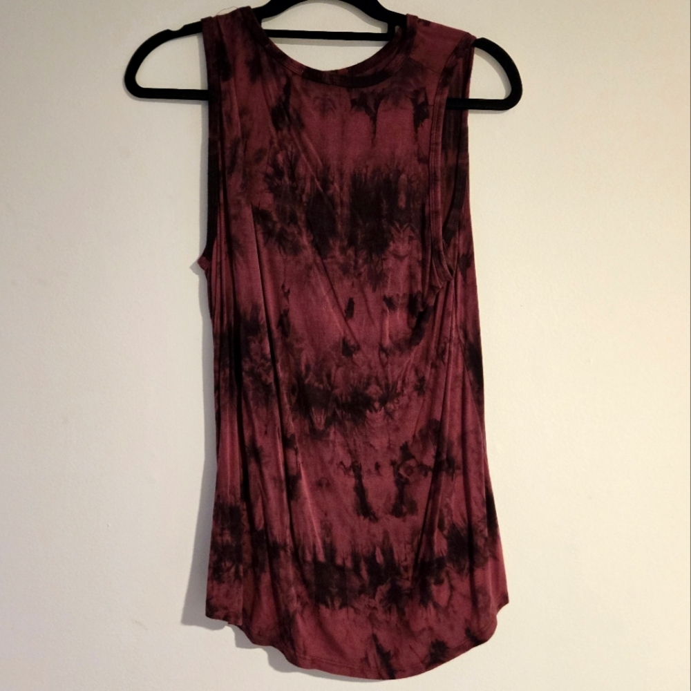 Red & Black Tie-Dye Knot Muscle Tee ~ Alt Grunge Streetwear ~ Size Large